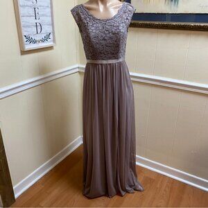 Long Bridesmaid Dress with Lace Bodice F19328 PORTOBELLO